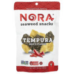 Nora Snacks, снеки с морскими водорослями, темпура, пряные, 40 г (1,41 унции)