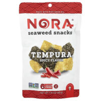 Nora Snacks, снеки с морскими водорослями, темпура, пряные, 40 г (1,41 унции)