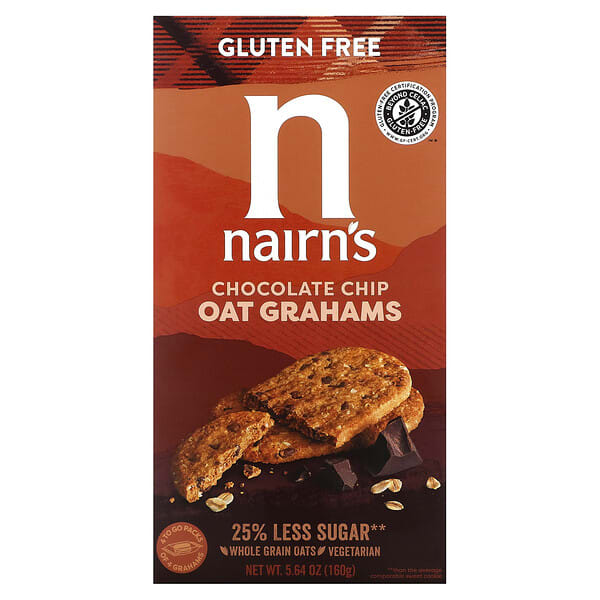 nrn03011_v_73.jpg Oat Grahams, Без глютена, шоколадная стружка, 5,64 унции (160 г) — Nairn's
