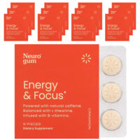 Energy & Focus, корица, 12 пакетиков по 9 шт. — NeuroGum
