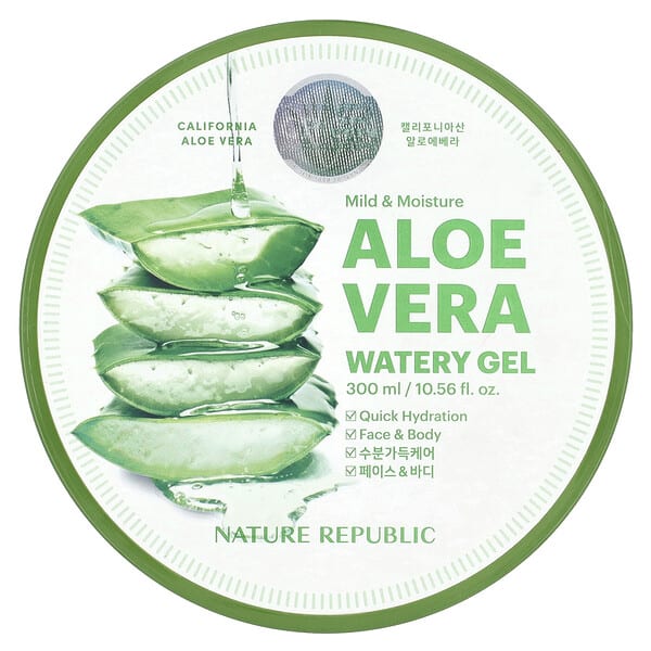 nrp48814_v_5.jpg Mild & Moisture, водный гель с алоэ вера, 300 мл (10,56 жидк. унции) — Nature Republic