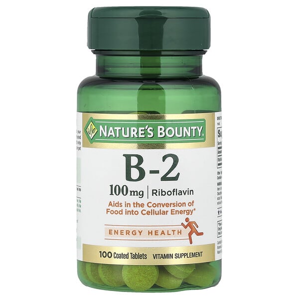 nrt00640_v_72.jpg Витамин B-2, 100 мг, 100 таблеток, покрытых оболочкой — Nature's Bounty