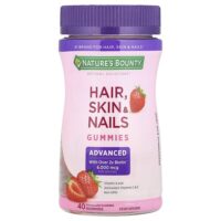 Optimal Solutions®, жевательные таблетки для волос, кожи и ногтей, со вкусом клубники, 40 жевательных таблеток — Nature's Bounty