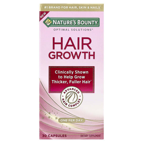 nrt01251_v_20.jpg Optimal Solutions®, для роста волос, 30 капсул — Nature's Bounty