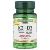 витамины K2 и D3, 60 растительных капсул — Nature's Bounty