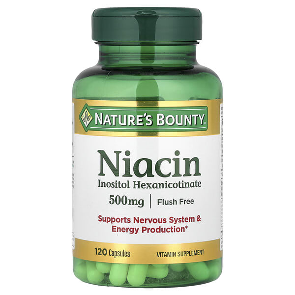 nrt01976_v_80.jpg Ниацин, без смыва, 500 мг, 120 капсул — Nature's Bounty