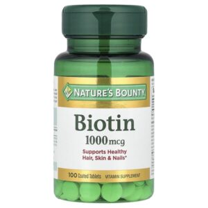 Биотин, 1000 мкг, 100 таблеток с оболочкой — Nature's Bounty