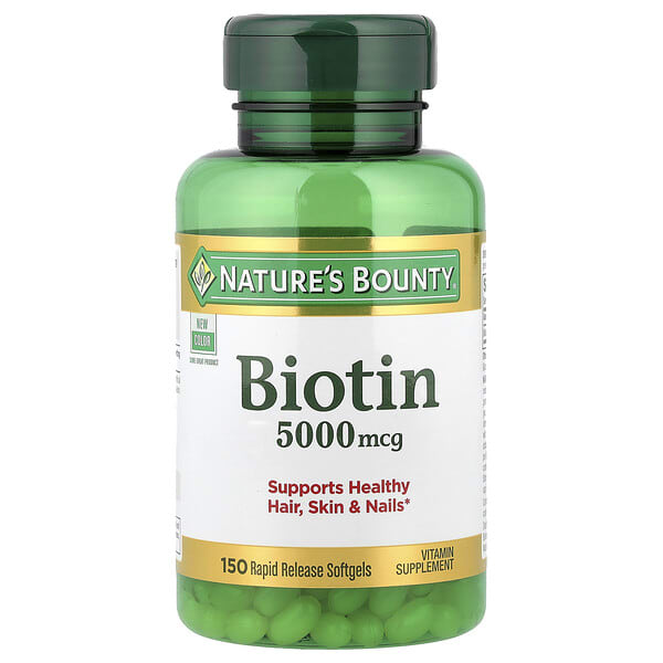 nrt29619_v_61.jpg биотин, 5000 мкг, 150 капсул с быстрым высвобождением — Nature's Bounty