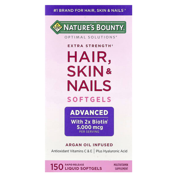 nrt35710_v_169.jpg Optimal Solutions®, добавка для волос, кожи и ногтей, 150 капсул с жидкостью с быстрым высвобождением — Nature's Bounty