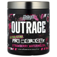 Outrage, Ultra Stim перед тренировкой, клубника и арбуз, 220,41 г (7,77 унции) — Nutrex Research