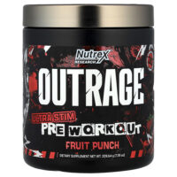 Outrage, Ultra Stim перед тренировкой, фруктовый пунш, 209,64 г (7,39 унции) — Nutrex Research