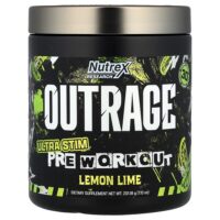 Outrage, Ultra Stim перед тренировкой, лимон и лайм, 201,18 г (7,1 унции) — Nutrex Research