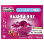 Simply Desserts, желейный десерт, без желатина, без сахара, малина, 20 г (0,7 унции)