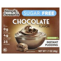 Simply Desserts, растительный пудинг, растворимый шоколад, без сахара, 48 г (1,7 унции)