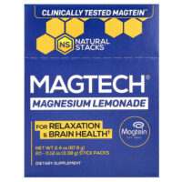 MagTech®, магний, со вкусом лимонада, 20 пакетиков по 3,38 г (0,12 унции) — Natural Stacks