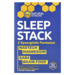 Sleep Stack, 2 флакона, 15 вегетарианских капсул в каждой — Natural Stacks
