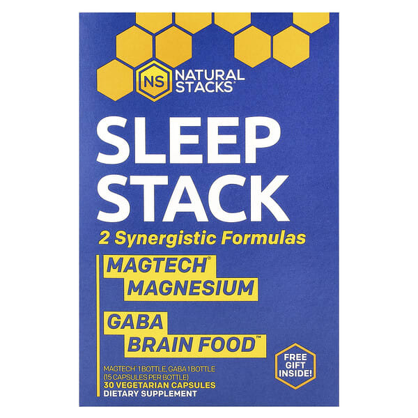 nsk13044_v_22.jpg Sleep Stack, 2 флакона, 15 вегетарианских капсул в каждой — Natural Stacks