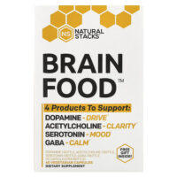 Brain Food™, 4 флакона, 15 вегетарианских капсул в каждом флаконе — Natural Stacks