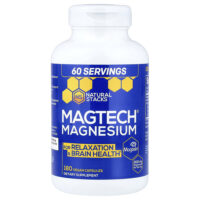 MagTech®, магний, 180 веганских капсул (66,6 мг в 1 капсуле) — Natural Stacks