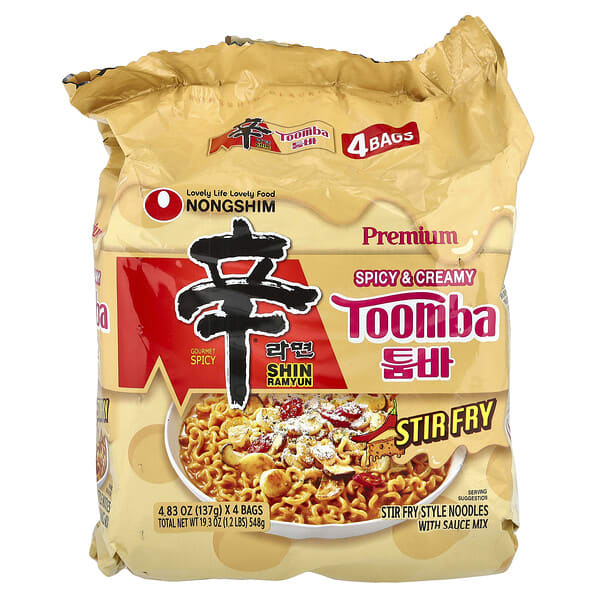 nsm02268_v_8.jpg Премиум Shin Ramyun, тоомба, пряный и сливочный, 4 пакетика по 137 г (4,83 унции) — Nongshim