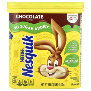 Nesquik, Nestle Powder, какао-порошок с шоколадным вкусом, без добавления сахара, 453,5 г (16 унций)