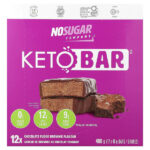 Keto Bar™, брауни с шоколадной помадкой, 12 батончиков по 40 г — No Sugar Company