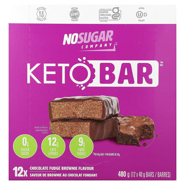 nsr00009_v_18.jpg Keto Bar™, брауни с шоколадной помадкой, 12 батончиков по 40 г — No Sugar Company