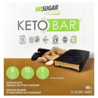 Keto Bar™, шоколад и арахисовая паста, 12 батончиков по 40 г — No Sugar Company