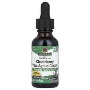 витекс священный (Agnus castus), жидкий экстракт, без спирта, 2000 мг, 30 мл (1 жидк. унция) — Nature's Answer