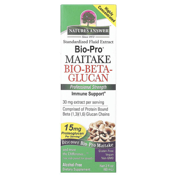 nta00751_v_33.jpg Bio-Pro Maitake Bio-Beta-Glucan, без спирта, 15 мг, 60 мл (2 жидк. Унции) — Nature's Answer