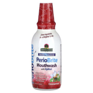 PerioBrite, ополаскиватель для рта с ксилитолом, корица и мята, 480 мл (16 жидк. унций) — Nature's Answer