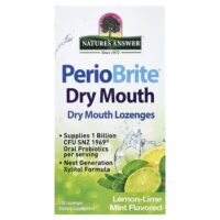 PerioBrite® пастилки для сухого рта, лимонно-лаймовая мята, 100 пастилок — Nature's Answer