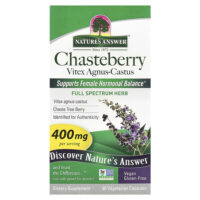Chasteberry, Vitex Agnus-Castus, 400 мг, 90 вегетарианских капсул — Nature's Answer