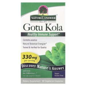 готу кола, 330 мг, 60 вегетарианских капсул — Nature's Answer