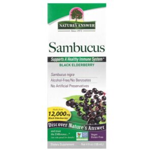 Sambucus, черная бузина, без спирта, 2500 мг, 120 мл (4 жидк. Унции) — Nature's Answer