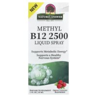 Methyl B12 2500, жидкий спрей, малина, 30 мл (1 жидк. унц.) — Nature's Answer
