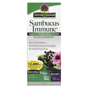 Sambucus Immune, черная бузина, 12 000 мг, 240 мл (8 жидк. унций) — Nature's Answer