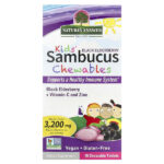 Kid's Sambucus Chewables, черная бузина с витамином C и цинком, 45 жевательных таблеток — Nature's Answer