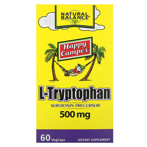 ntb35662_v_25.jpg Happy camper, L-триптофан, 500 мг, 60 растительных капсул — Natural Balance