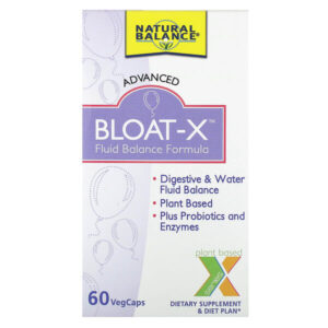 Bloat-X, средство для поддержания баланса жидкости, 60 растительных капсул — Natural Balance