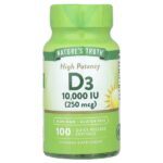 Vitamin D3, High Potency, 250 mcg (10,000 IU), 100 Quick Release Softgels — Nature's Truth