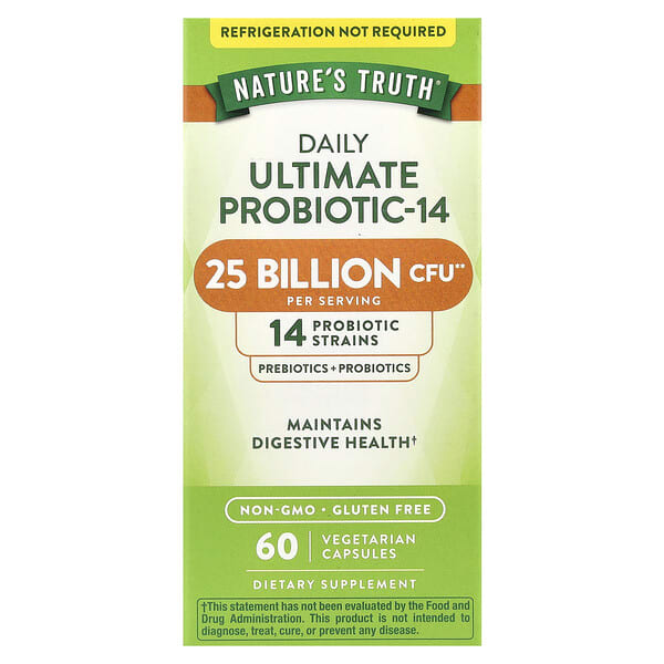 nth10083_v_68.jpg Daily Ultimate Probiotic-14, 25 млрд КОЕ, 60 вегетарианских капсул — Nature's Truth
