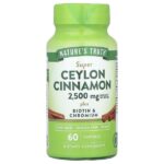 Цейлонская корица с биотином и хромом, 60 капсул — Nature's Truth