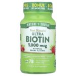 Ultra Biotin, натуральные ягоды, 5000 мкг, 78 быстро растворяющихся таблеток — Nature's Truth