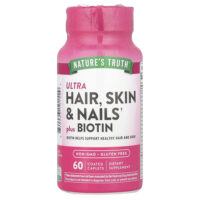 Ultra Hair, Skin & Nails плюс биотин, 60 капсул в оболочке — Nature's Truth