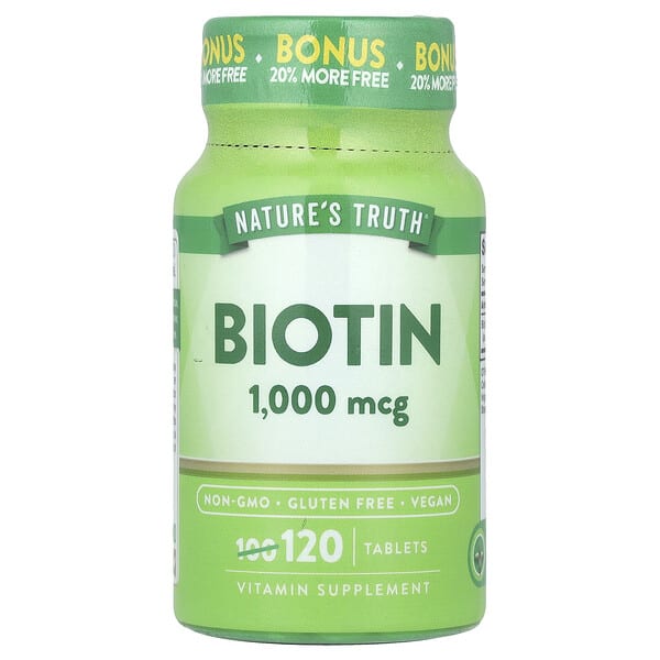 nth10374_v_24.jpg Биотин, 1000 мкг, 120 таблеток — Nature's Truth