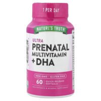 Ultra Prenatal, мультивитамины и ДГК, 60 капсул с быстрым высвобождением — Nature's Truth