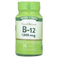 Vitamins, B12 с замедленным высвобождением, 1000 мкг, 75 таблеток — Nature's Truth