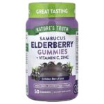 Sambucus, бузина с витамином C, жевательные таблетки с цинком, вкусные ягоды, 50 жевательных таблеток — Nature's Truth