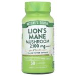 гриб ежовик гребенчатый с BioPerine®, 2100 мг, 50 капсул — Nature's Truth